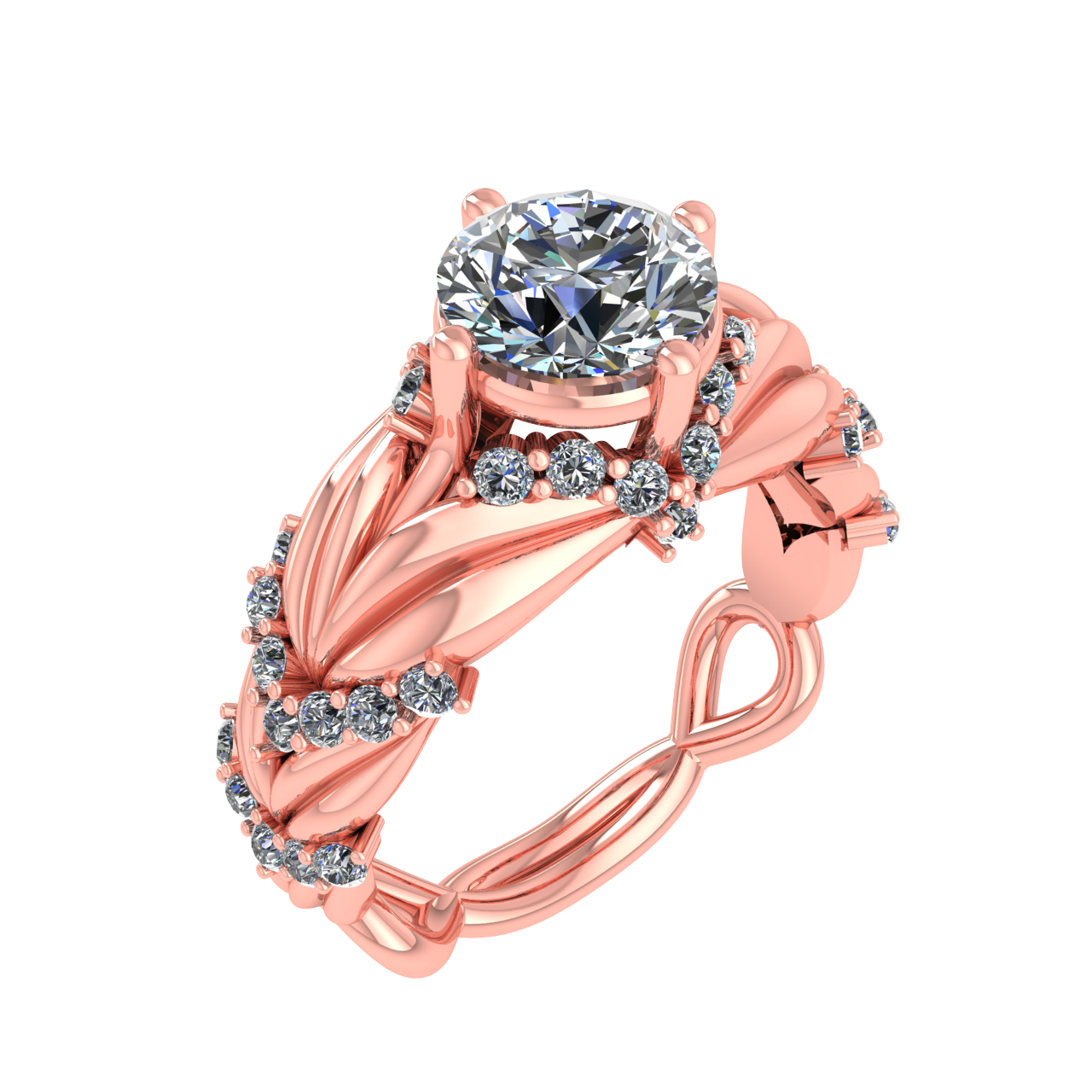ACCENTED 7.00mm ROUND ENGAGEMENT RING